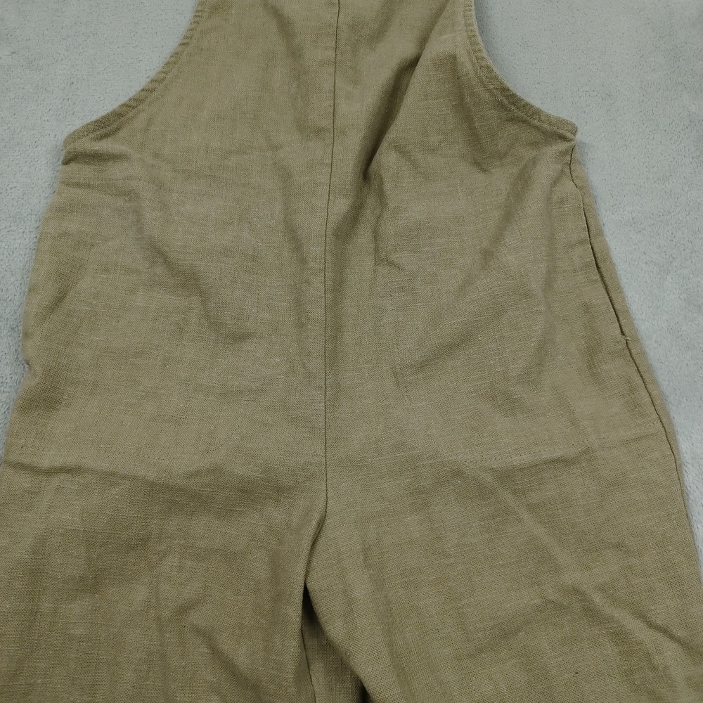 Miou Muse Overalls Womens Small Brown Linen‎ Blend Jumpsuit Pockets Adjustable - Picture 2 of 9